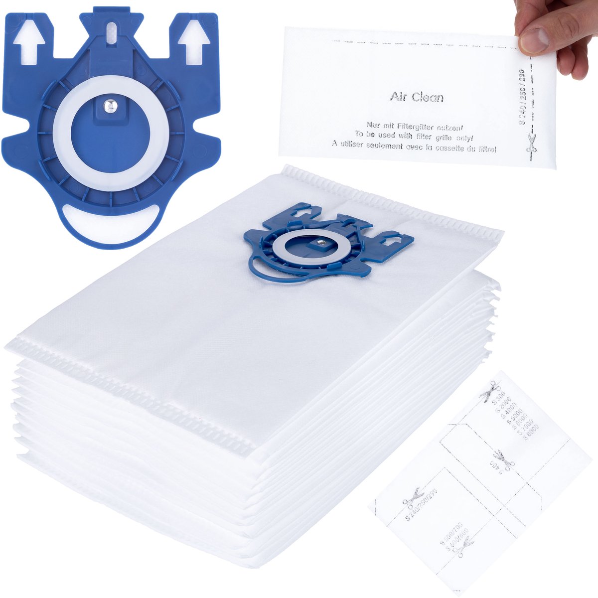 Rosfix Stofzuigerzak Vervanging Set - 12 Stuks, 99,9% Filtratie - 18×29,5×11 Cm