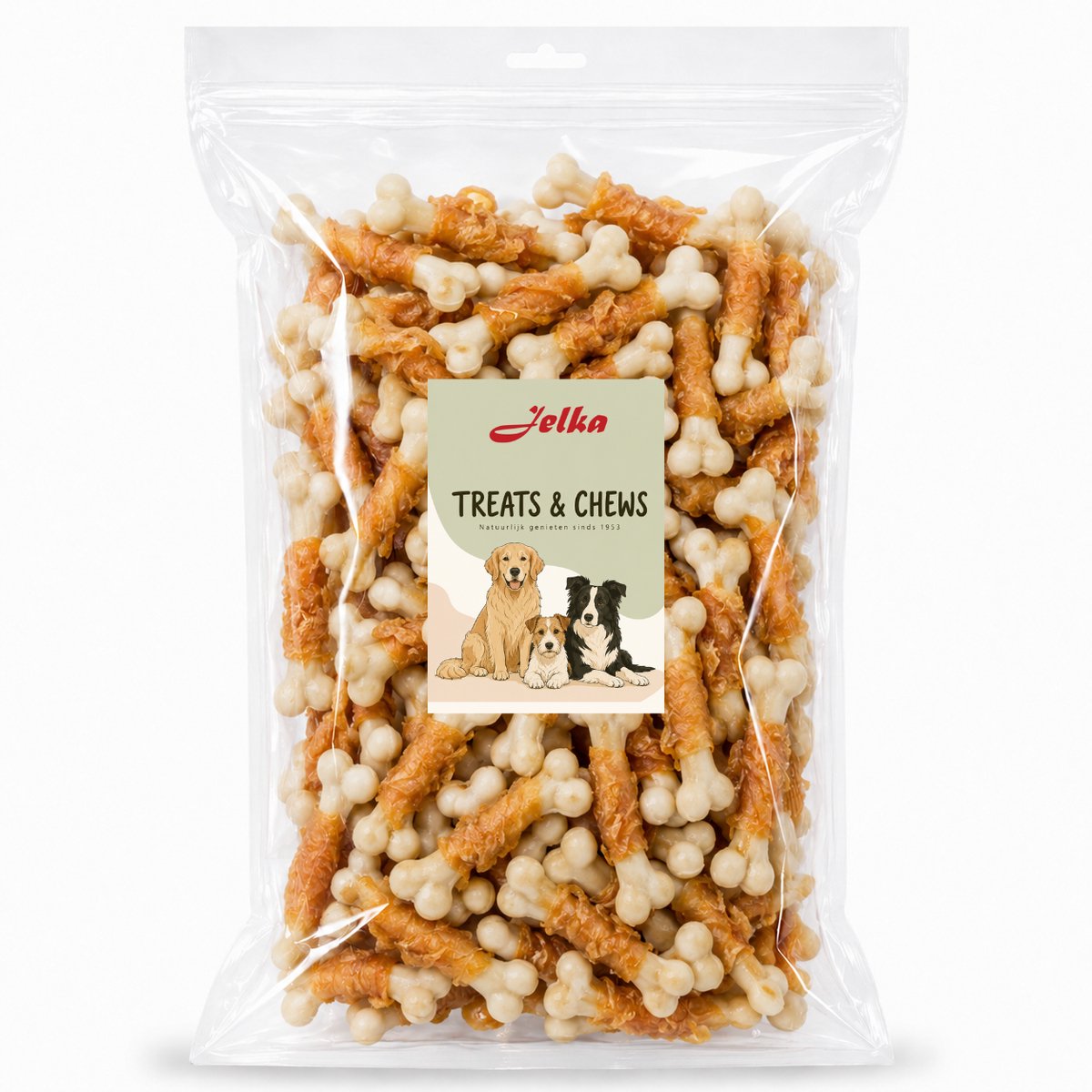 Jelka Calciumbotjes met kip - 1kg - Hondensnack