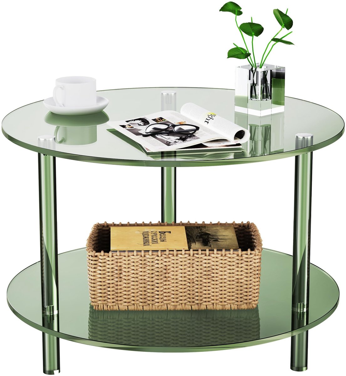 Solidchoice - Moderne Ronde Acryl Koffietafel voor de Woonkamer