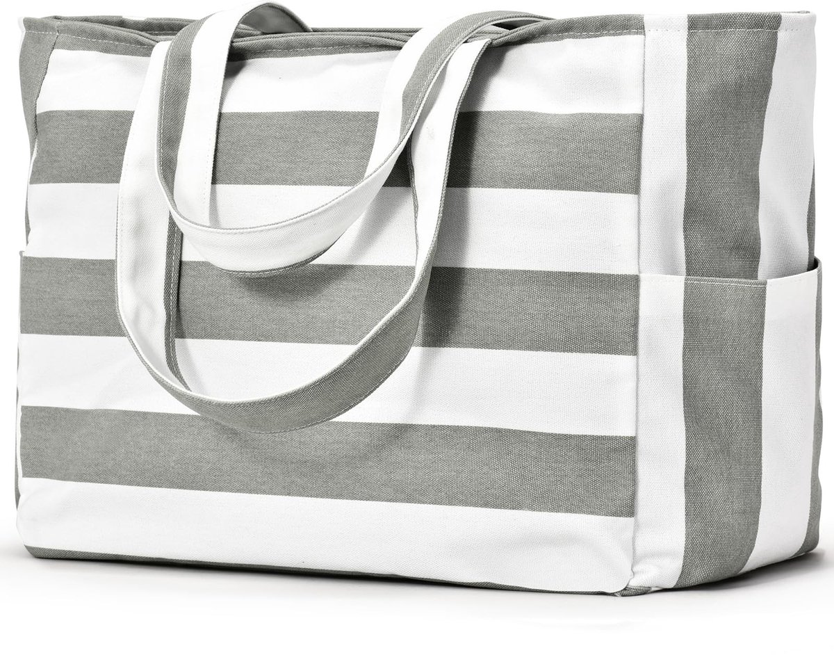 Solidchoice - Grote Canvas Strandtas voor Vrouwen