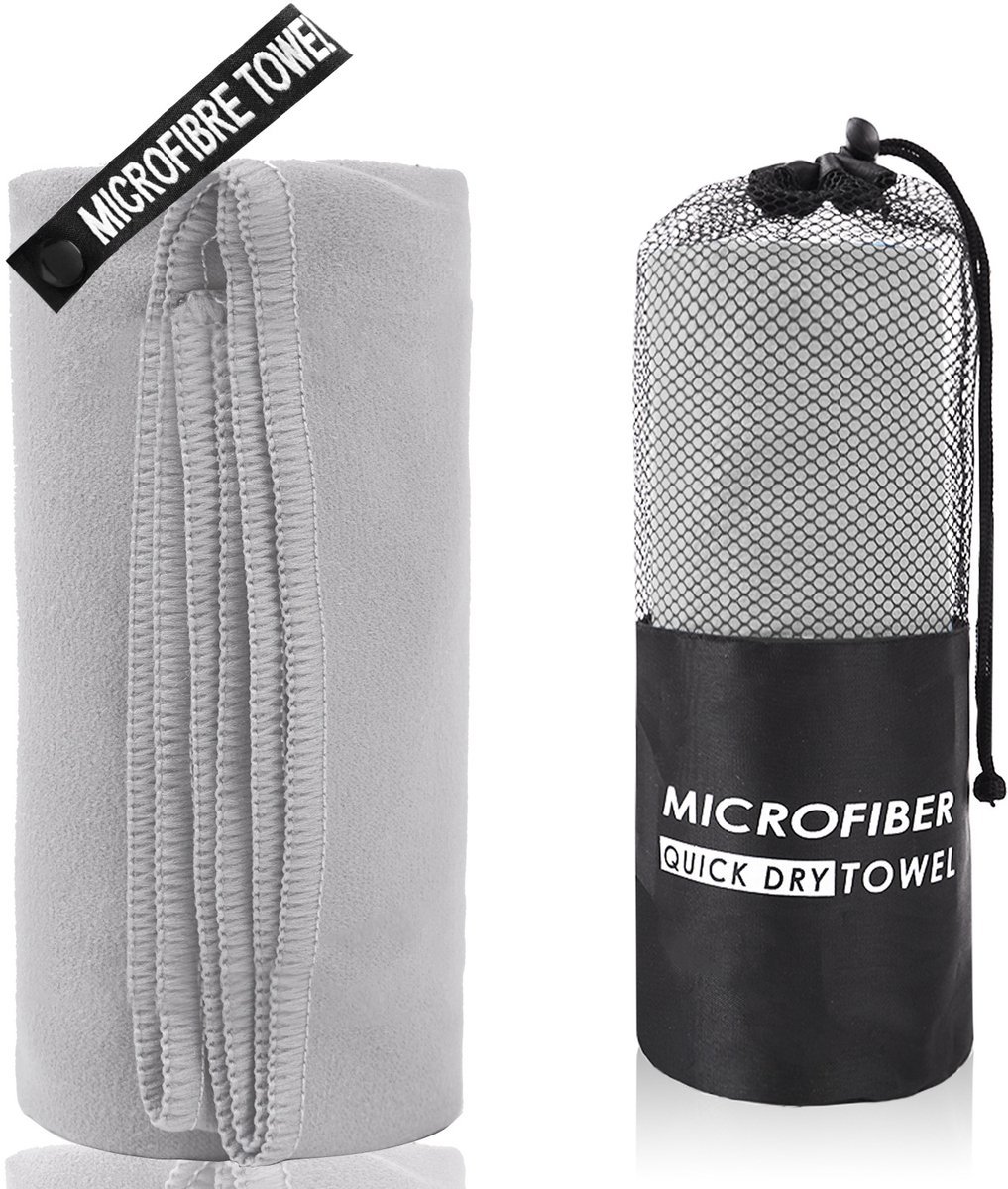 Casalora® Microvezel Handdoek 50x120 – Strandlaken – Badlaken – Reishanddoek Sneldrogend – Grijs
