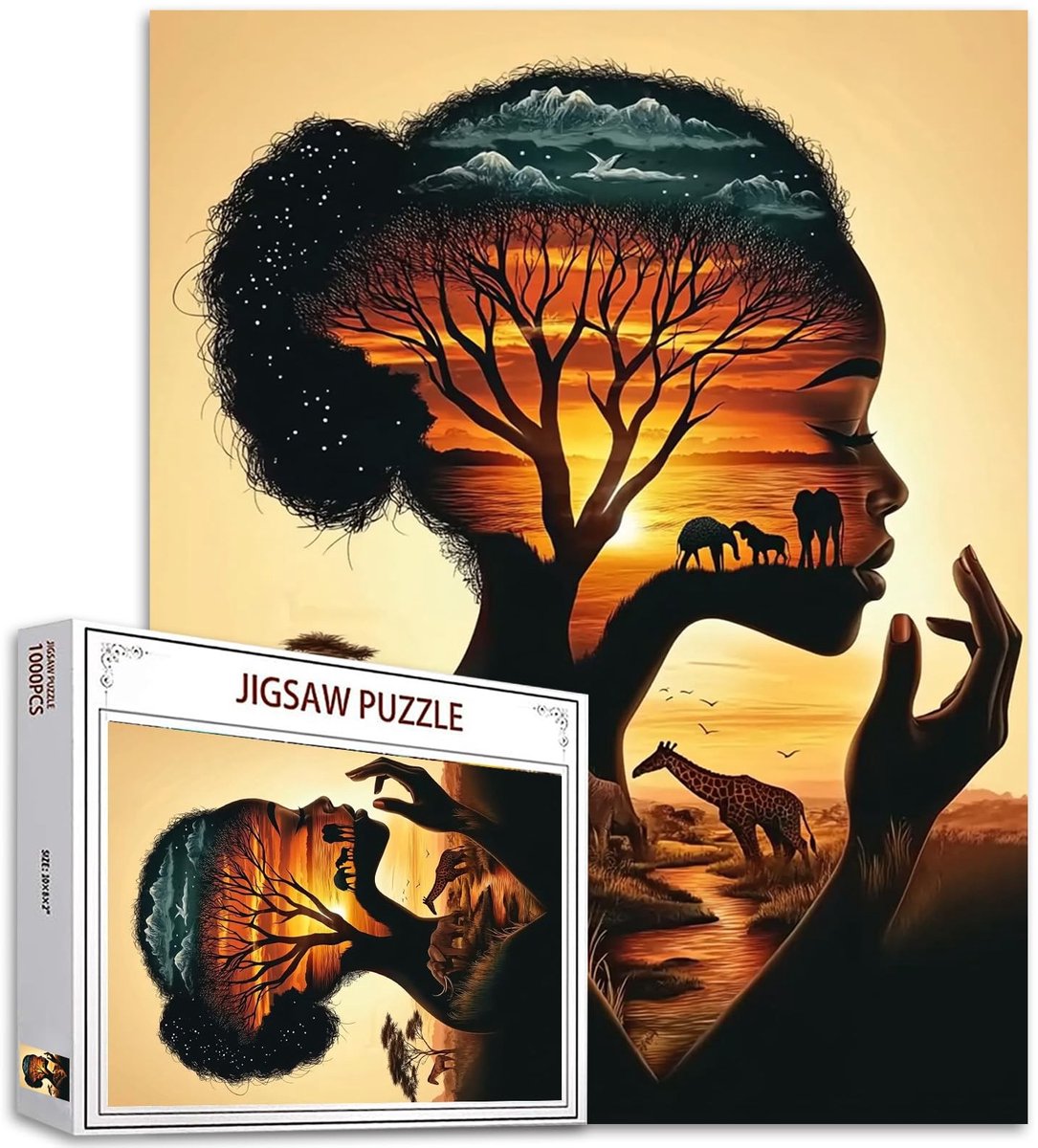 Solidchoice - 1000 Stukjes Puzzel van Afrikaanse Wilde Dieren
