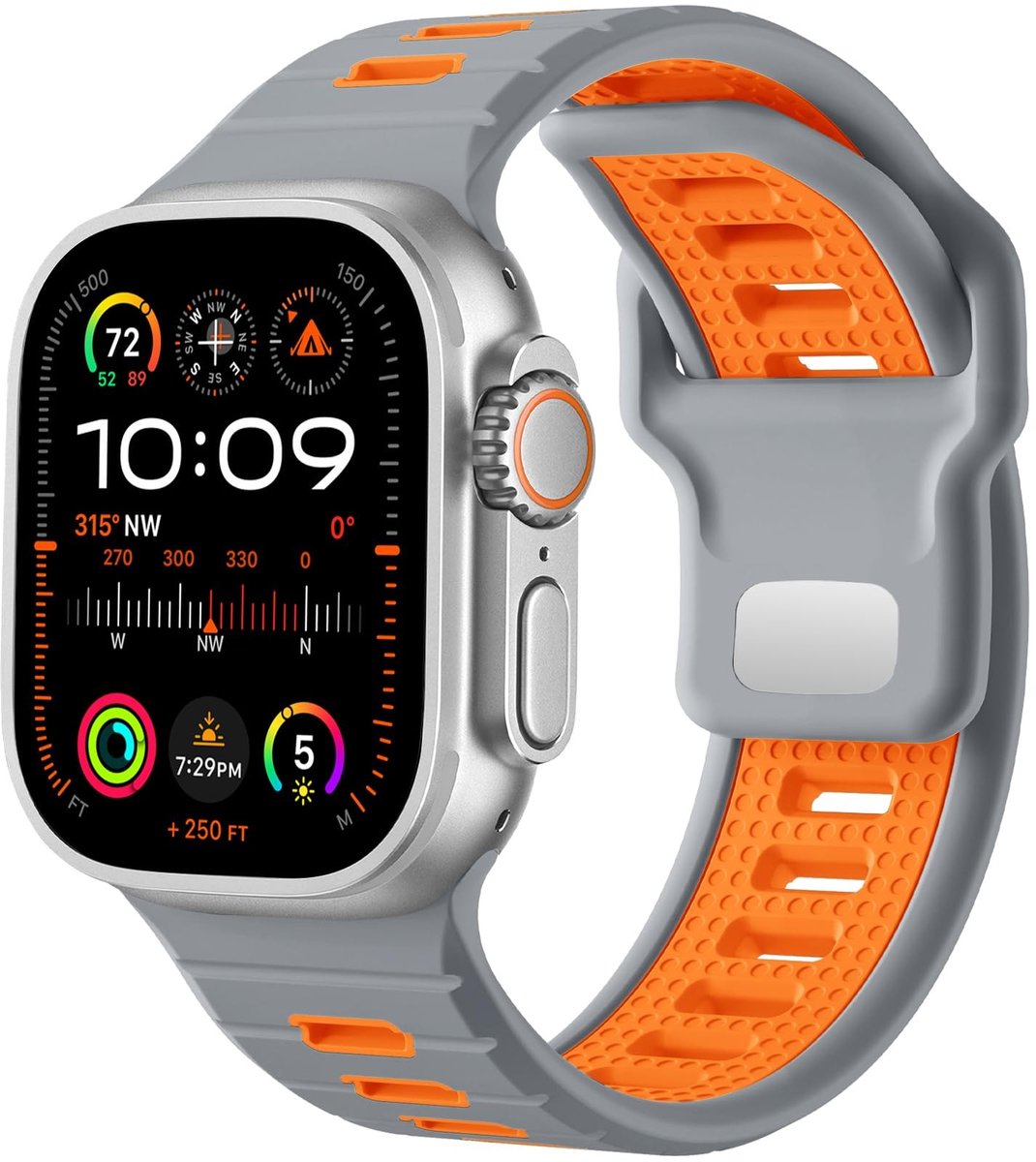 Solidchoice - Silicone Sport Loop Armband voor Apple Watch 42mm tot 49mm