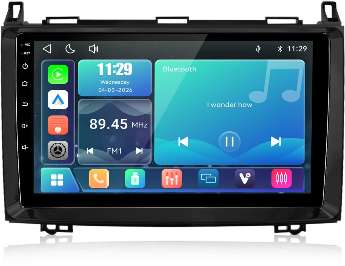 Cestovet LINUX Autoradio - Draadloos Apple CarPlay Android Auto - Bluetooth Radio - Geschikt Voor Benz W169 W245 B200 W906 - 2004-2017 Sprinter W639 Vito