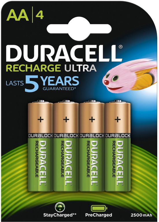 Duracell Oplaadbare AA batterijen - 2500 mAh NiMH - 4 stuks