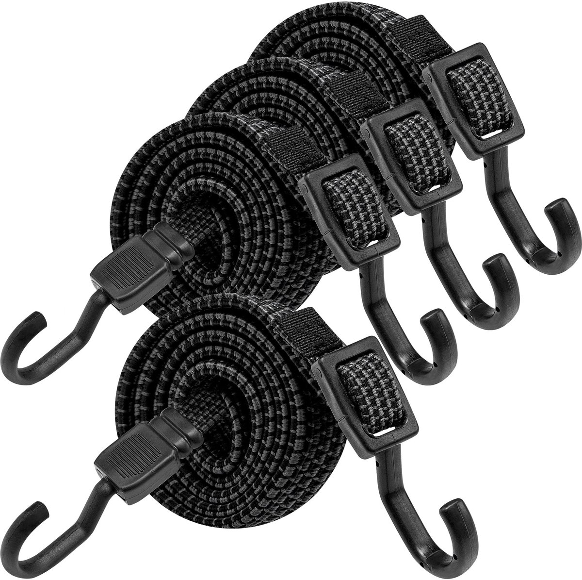 Solidchoice - Heavy Duty Bungee Cords met Haken, 150 cm Verstelbaar