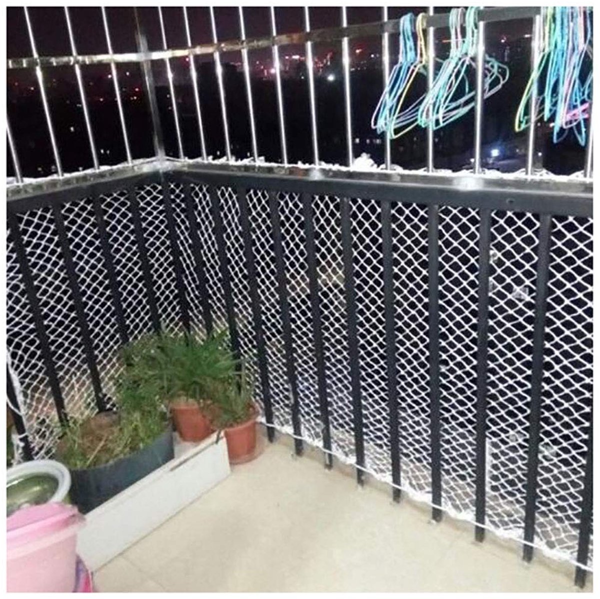 Solidchoice - Kindveilig Net voor Balkon en Trap, Stevig Mesh Materiaal 2x6m
