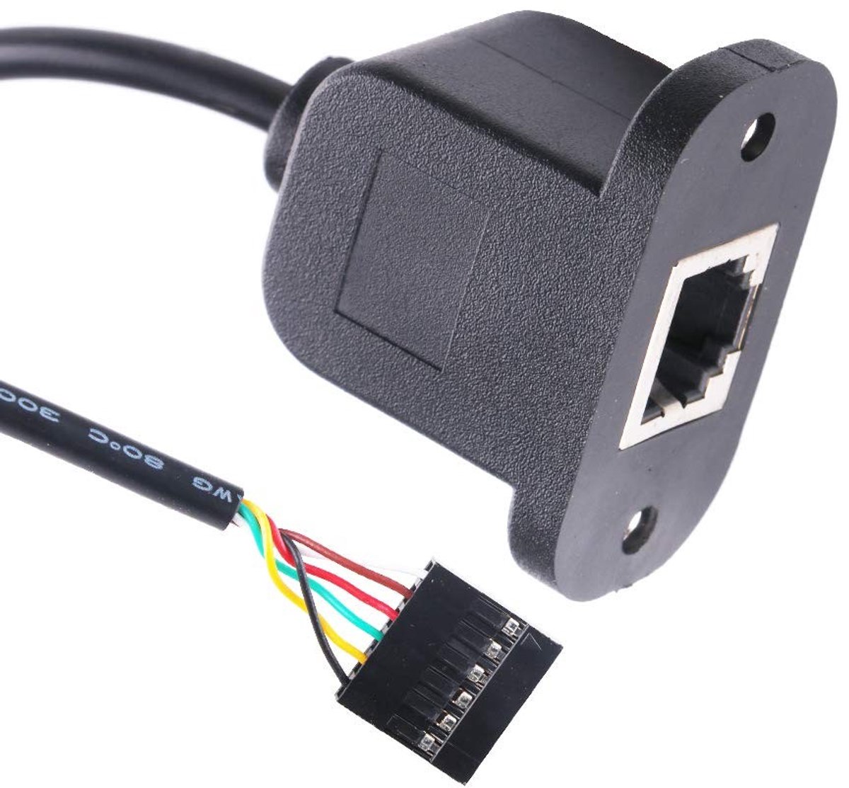 Solidchoice - RJ12 naar 6 Pin Dupont Header Panel Mount Adapter Kabel