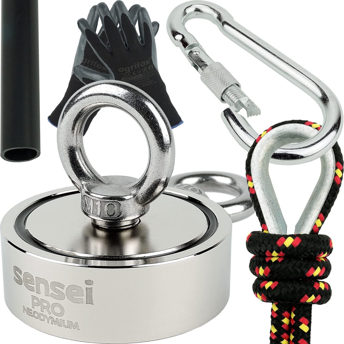 Solidchoice - 250 kg Neodymium Magnet Set met Toebehoren en Veiligheids Handschoenen