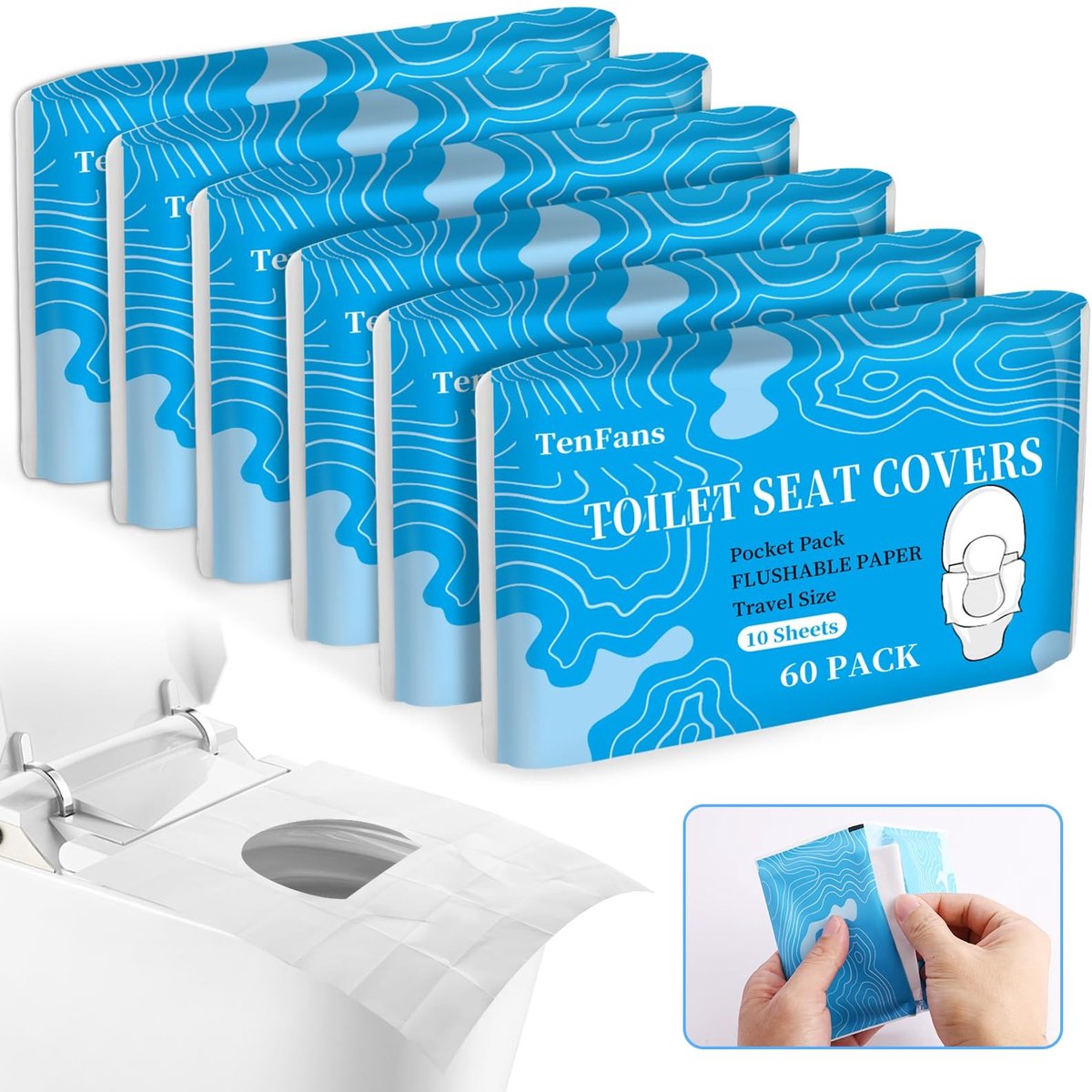 Solidchoice - Set van 60 Biologisch Afbreekbare Toiletzittingen Bedekkingen