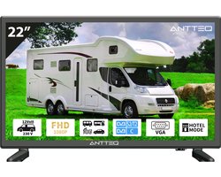 ANTTEQ AE22F5C-T21 - 22 Inch Full HD TV - 12V / 230V Camping TV - non-smart - DVB-T2/S2/C - HDMI, Scart & USB