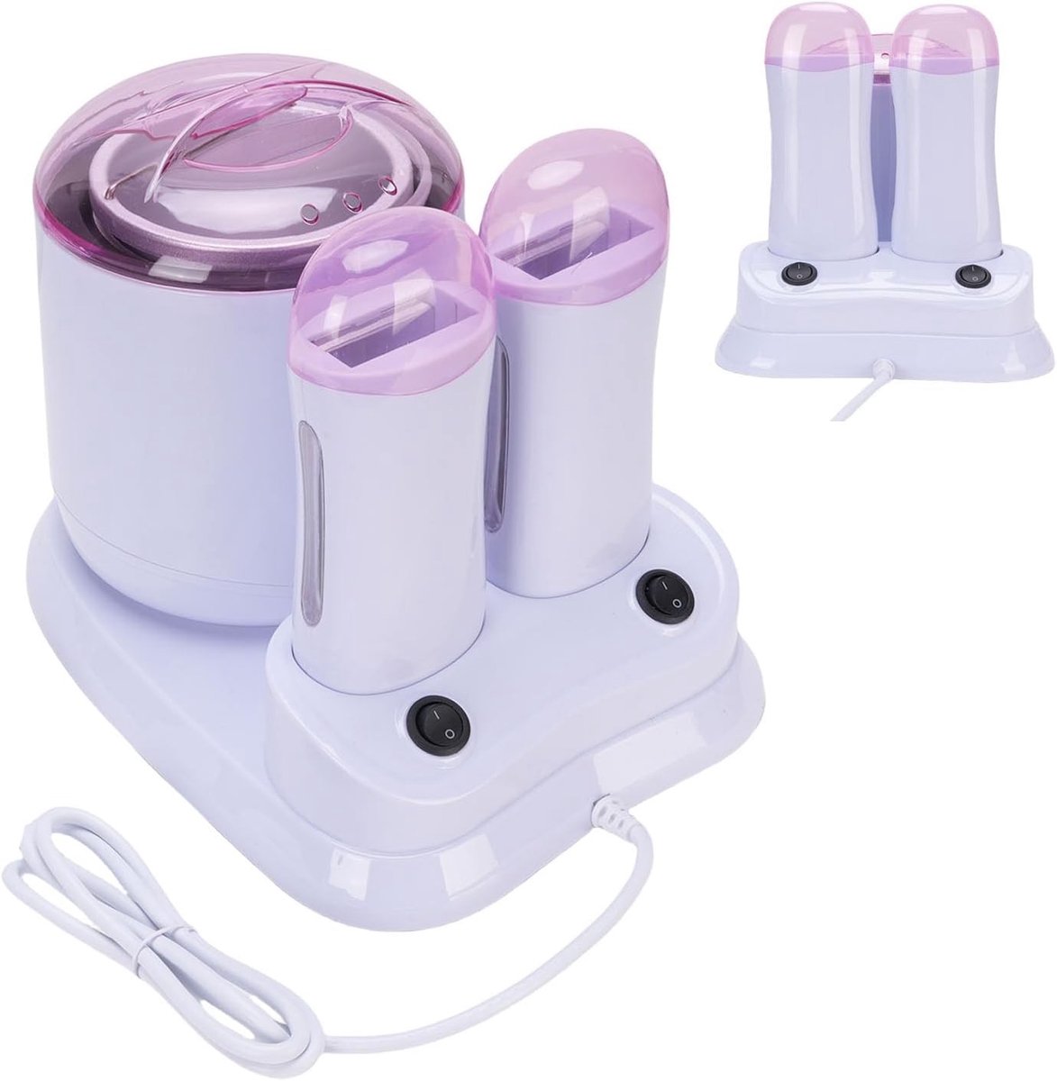 Roll On Wax Heater - Wit - Professionele Elektrische Waxverwarmer met Dubbele Cartridges - Voor Thuisgebruik en Salon