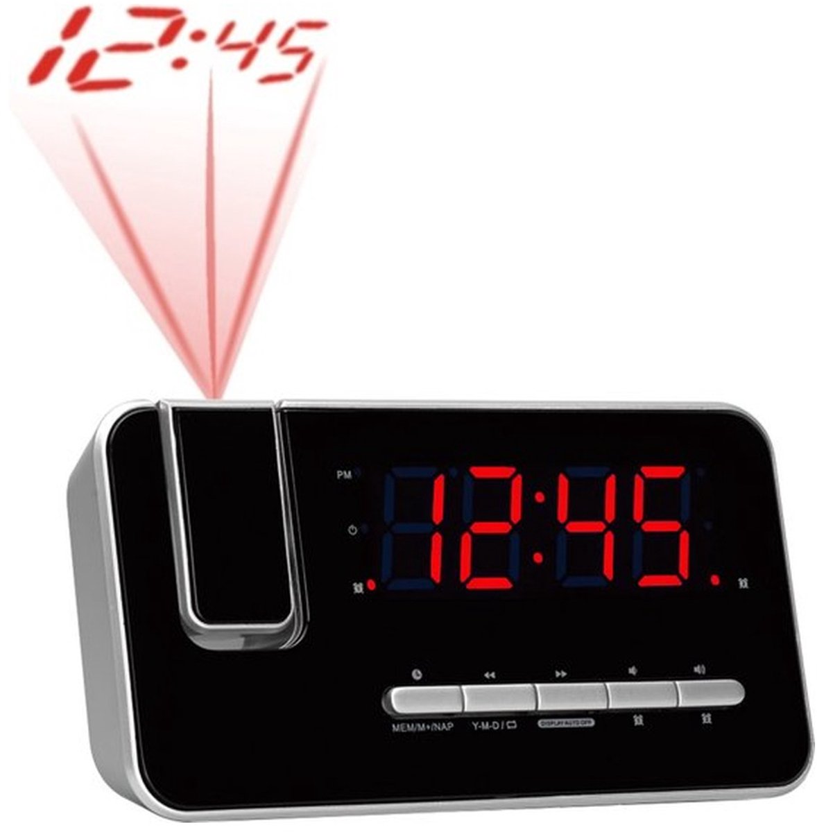 Digitale Wekker met Projectie - Wekkerradio - Projectieklok - FM Radio - Slaapfuctie - Snooze - Plafond - Muur - Digitale Klok Slaapkamer - Snooze Functie - Dubbel Alarm - Wekkers Digitaal – Alarmklok