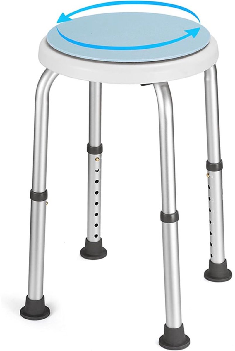 NIVA® Douchestoel - Badkamerstoel - Douchekruk - Blauw - 44cm x 44cm x 52cm