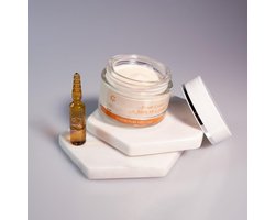 Clarena Power Cream Gezichtscrème - Vitamine C AA2G Serum - 50 ml Crème + 1,5 ml Ampul - Intensieve Hydratatie - Anti-Aging - Voor Alle Huidtypes