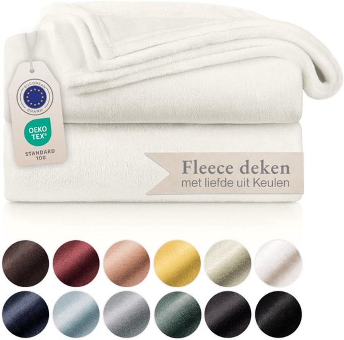 SnelShoppen - Fleece Dekentje 220x240 cm - Zachte Microvezel Plaid - Perfect als Sofa Cover, Bedsprei, Of Voor Buiten - Wit - Ideaal Voor TV Avonden,