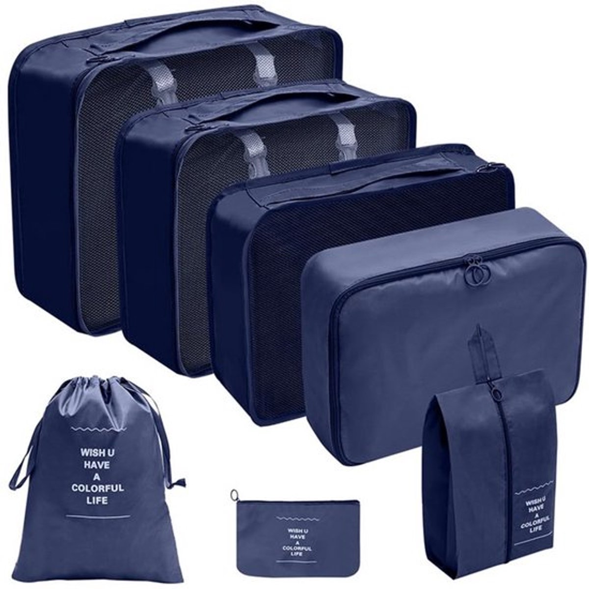 Kofferorganizer Set 7-delig - Kofferorganizer Compressie - Waterdichte Opbergzakken - Reiszakken - Cosmetica Tas - Ideaal voor Camping - Inpakzakken