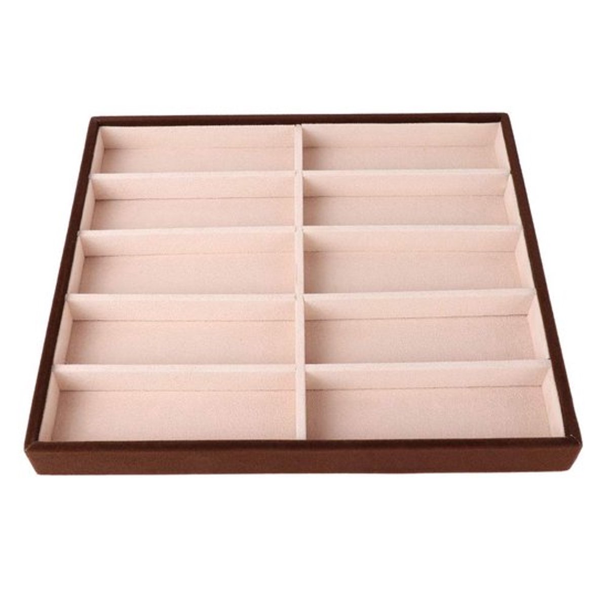 Brillenvakhouder - Brillendoos hard case - 10 vakken - Opbergdoos - Suède - Hoogwaardig MDF materiaal