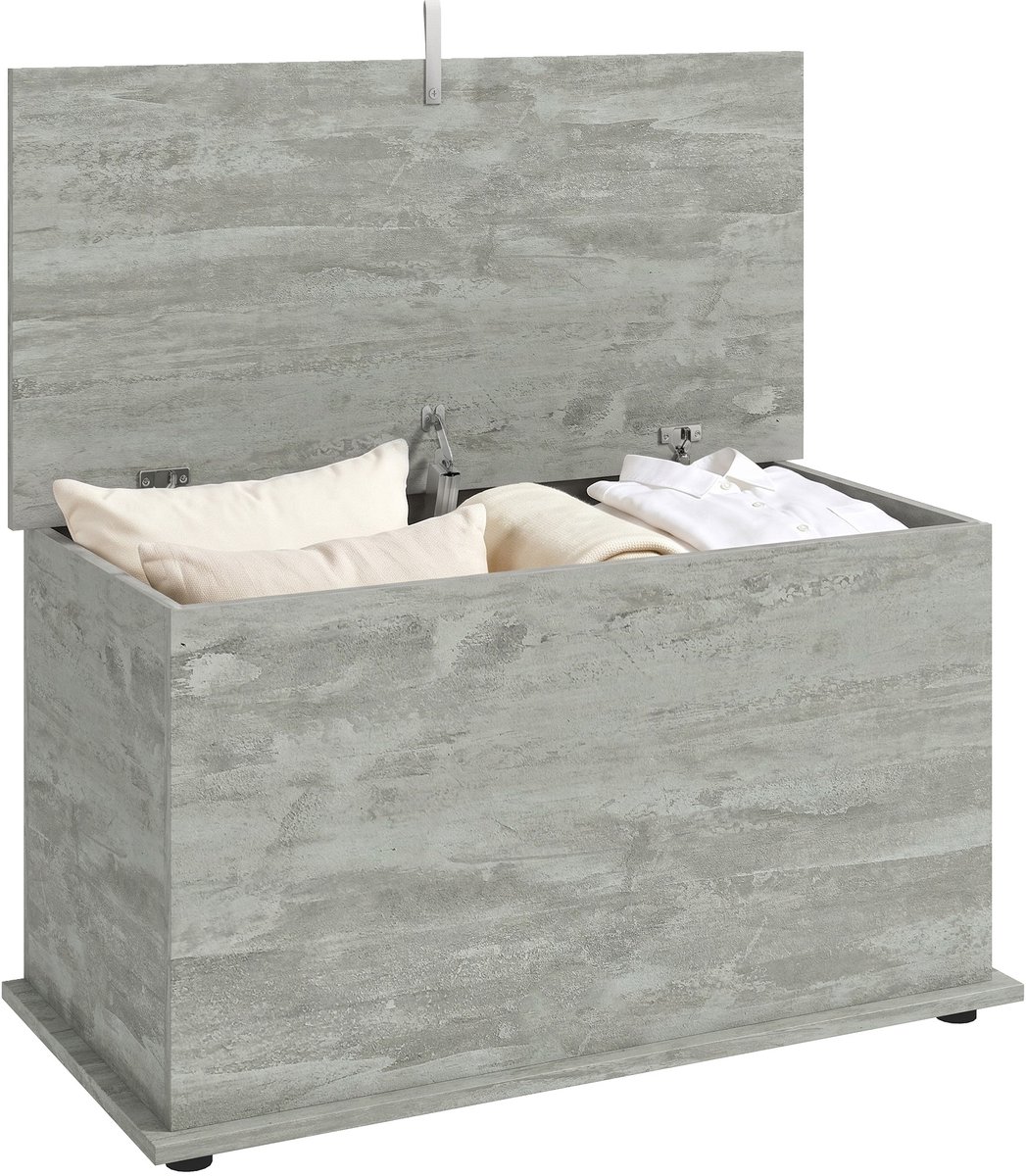 HOMCOM Opbergkist - Spaanplaat - 80 x 40 x 45 cm - Grijs