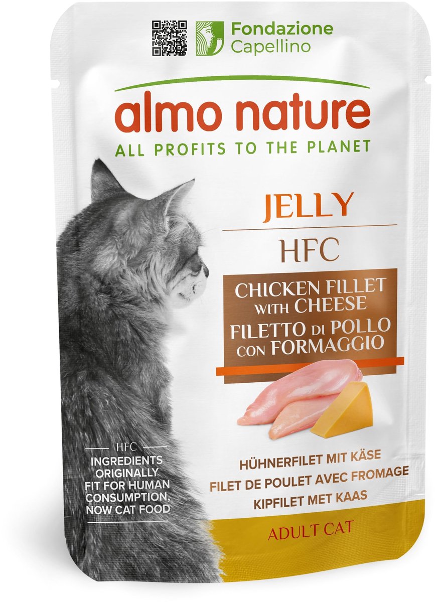 Solidchoice - HFC Jelly Natvoer voor Katten - Kip met Kaas - 55 g, 24 Stuks