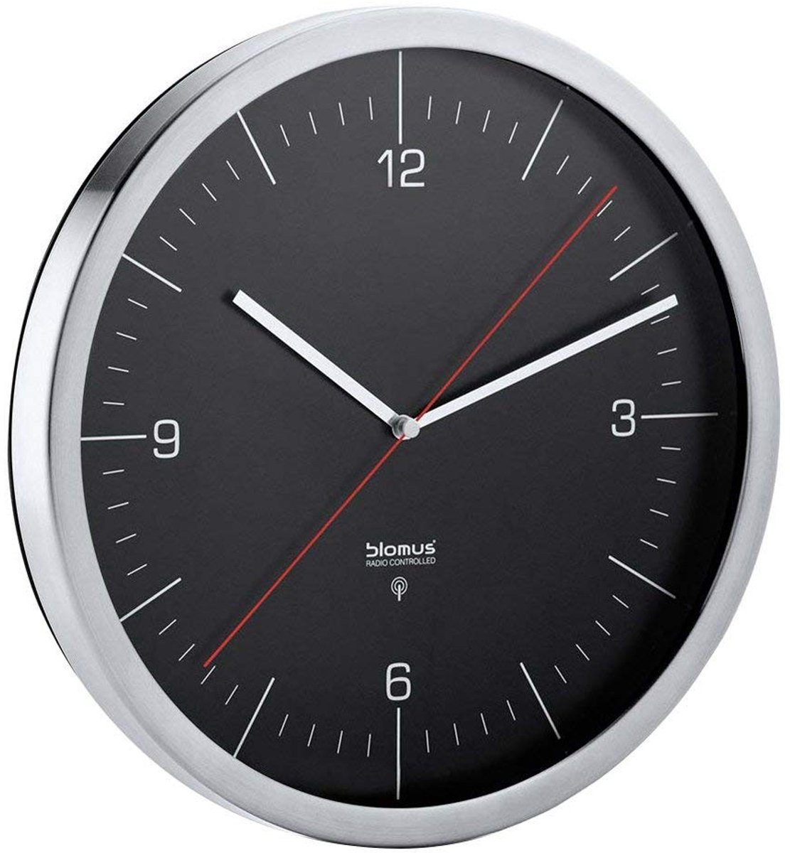 Solidchoice - Zwarte Wandklok met Radiofunctie en Analoge Weergave