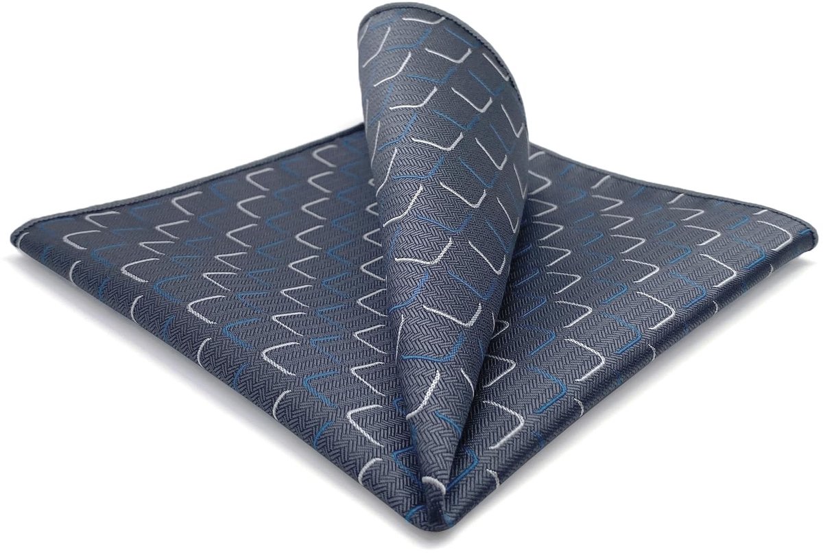 Solidchoice - Moderne Geometrische Zakdoek voor Mannen in Blauw en Groen