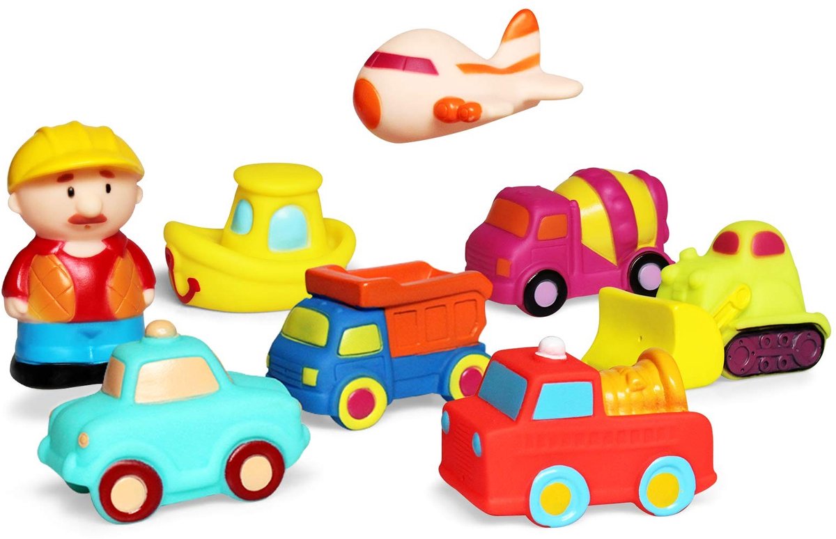Solidchoice - Bad Speelgoed Set met Drijvende Voertuigen voor Baby's (8 Stuks)