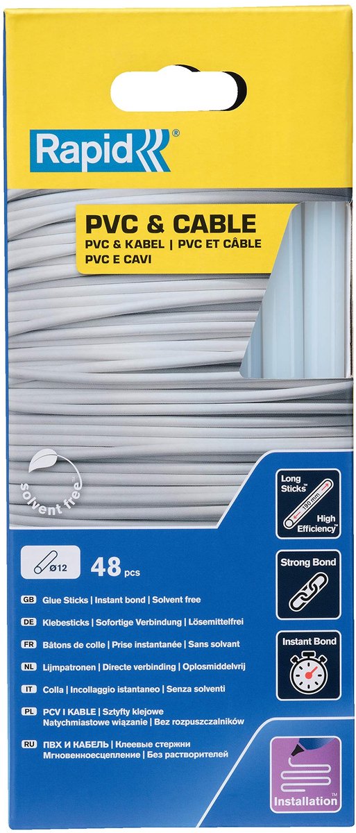 Solidchoice - Lijmsticks voor PVC en Kunststof, 48 Stuks, 190 mm