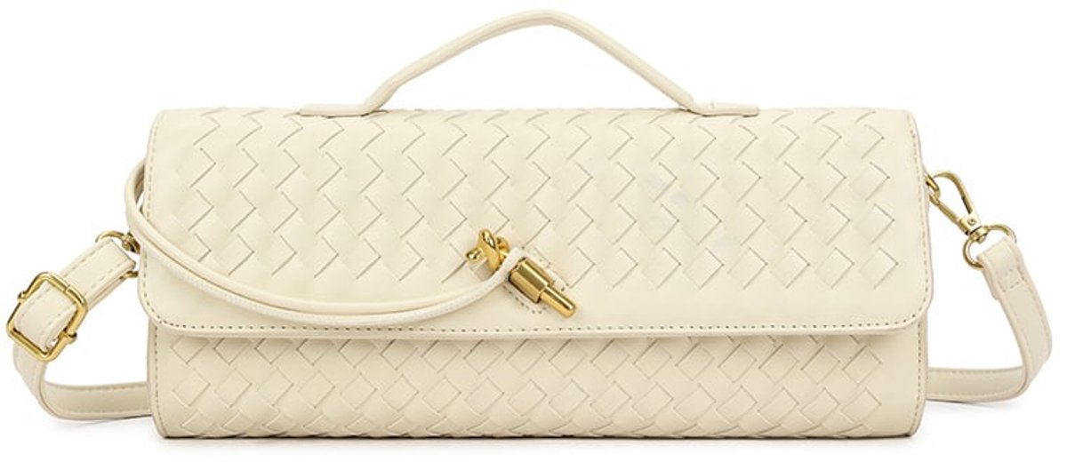 Giuliano kunstlederen gevlochten clutch Zita - Dames - Beige