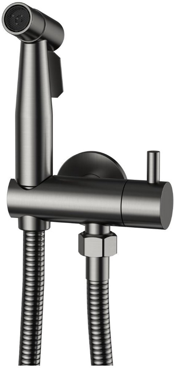 Bidetdouche set met wandhouder Sanitado Industry in gunmetal