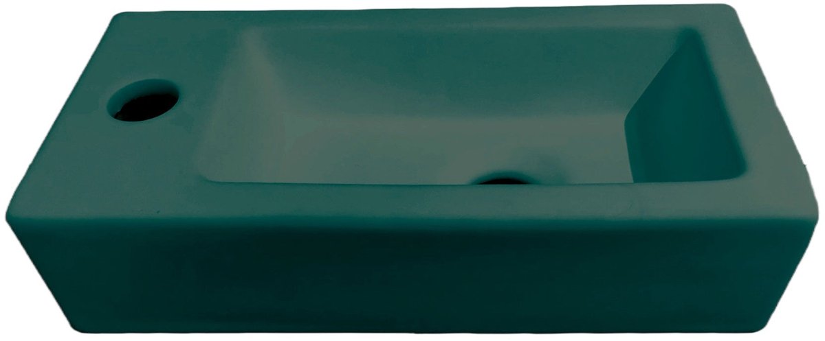 Toilet fonteinbakje Sanitado rainbow links 37 x 18 x 9 cm mat donkergroen