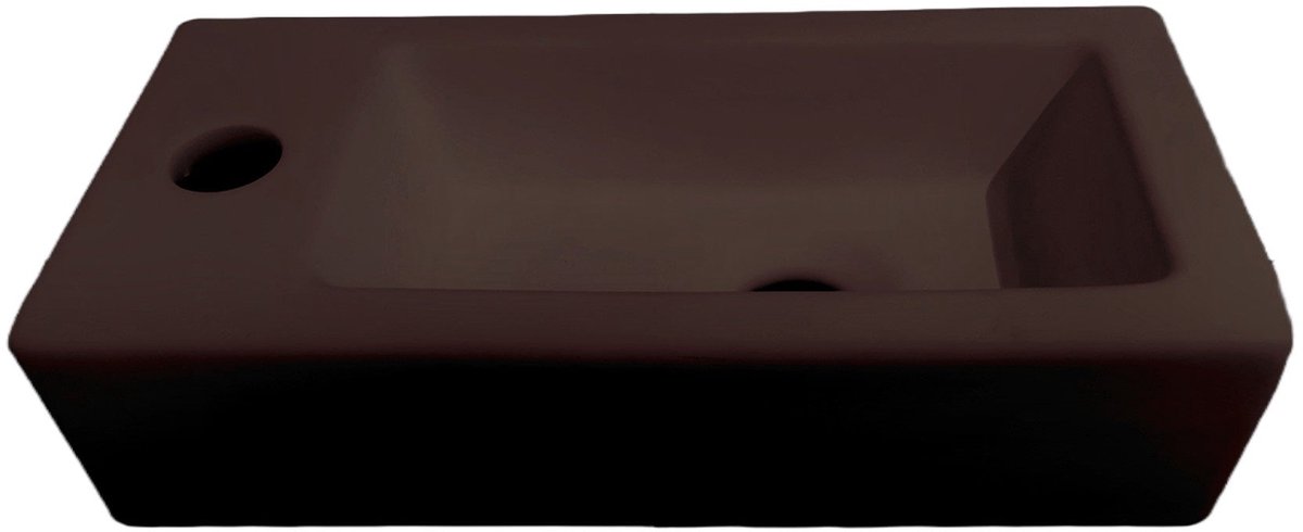 Toilet fonteinbakje Sanitado rainbow links 37 x 18 x 9 cm mat donkerbruin