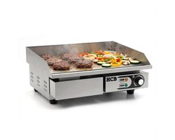 HCB® - Professionele Horeca Bakplaat - glad - 230V - RVS / INOX - Electrisch Teppanyaki Grill apparaat - 43x55x25 cm (DxBxH) - 23 kg - 2575