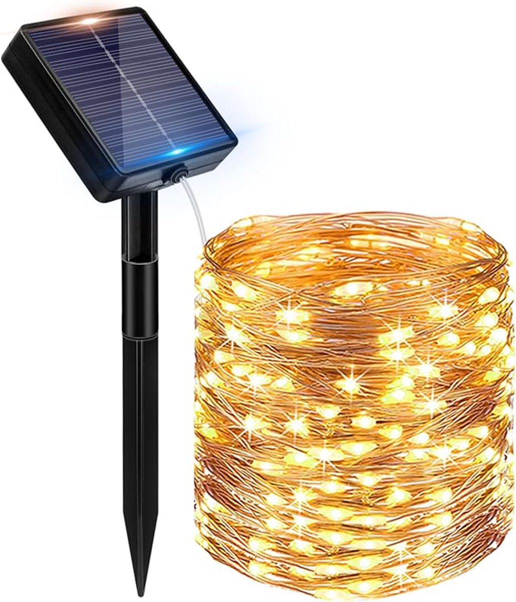 Lichtsnoer buiten -erstverlichting buiten - kerstverlichting buiten 30 meter - Solar tuinverlichting - lichtslinger 'Bubble' - Warm wit licht - Lichtsnoer op zonne-energie - lichtsnoer tuin - lichtsnoer solar buiten - Lichtsnoeren -300 Globe LED
