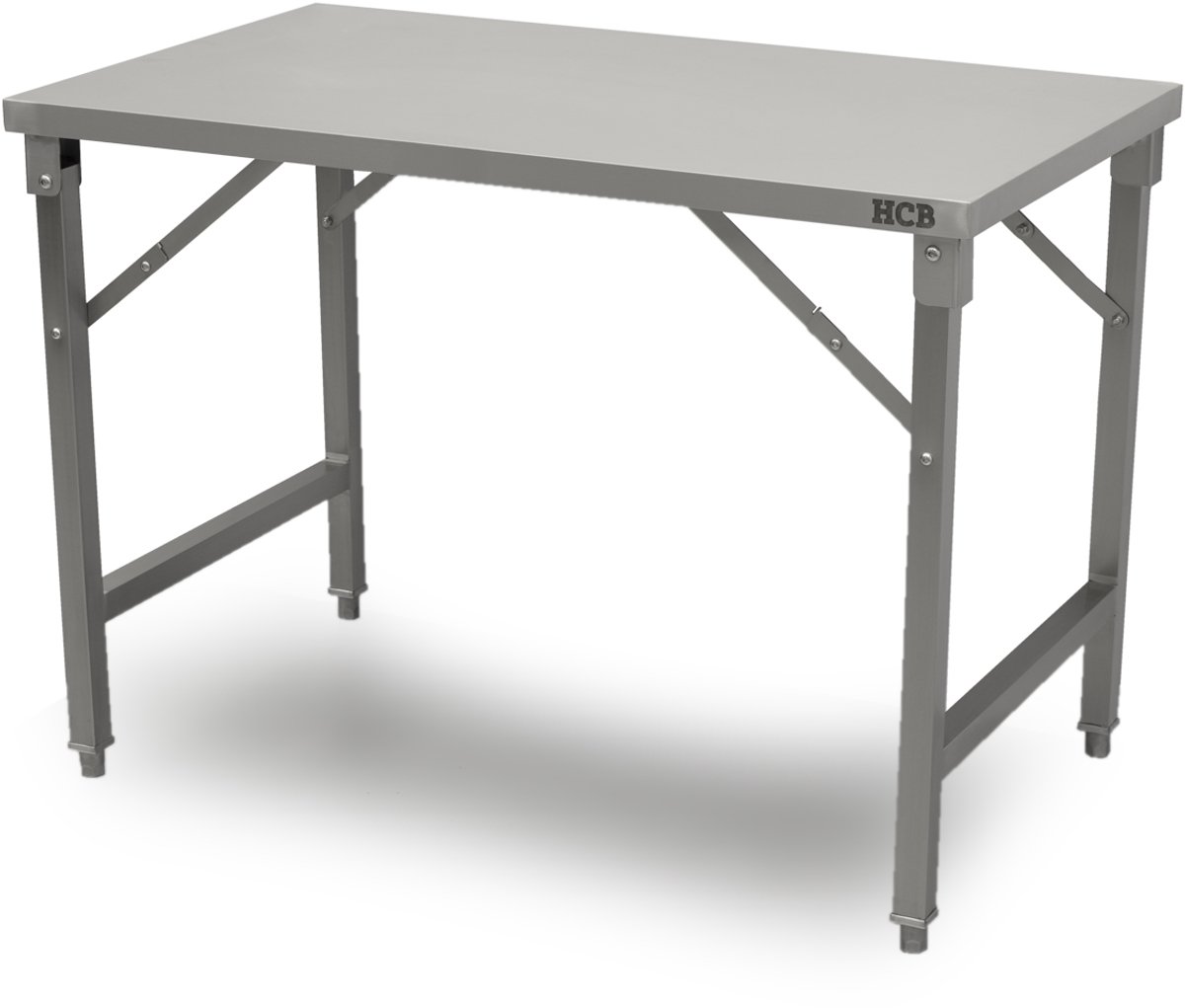 HCB® - Professionele inklapbare Werktafel - Opvouwbare tafel - 120 x 70 x 80 cm - RVS / INOX keukenwerktafel - Werkbank inklapbaar - 18 kg - 2633
