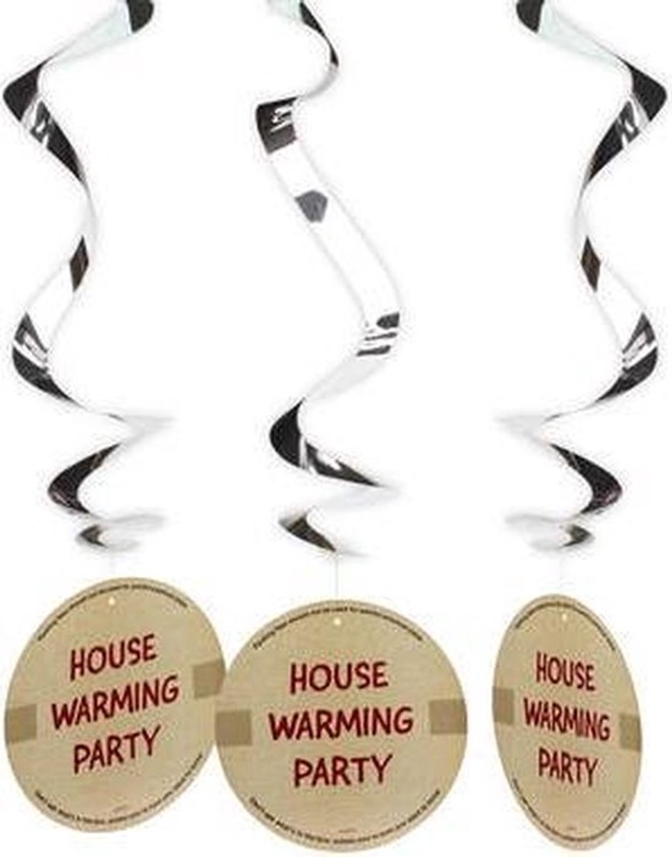 2x 3 stuks Housewarming Hangdecoratie Hang Slinger Deco - Totaal 6 stuks - 0,45 meter, Dubbelzijdig, Versiering, Nieuw Huis, Verhuizing, Feest, Oplevering