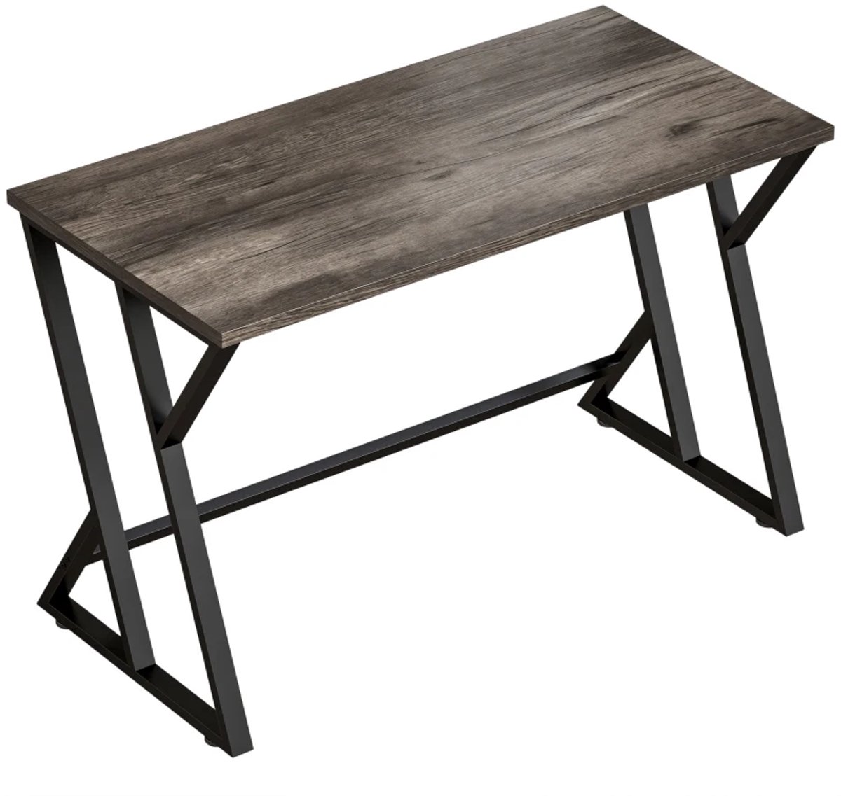 Industrieel Bureau met Z-vormig Metalen Frame - Computerbureau - Kantoortafel - Werktafel - Bureautafel - Desk - Game Bureau - 120 x 60 x 76,5 cm - Grijs/Zwart