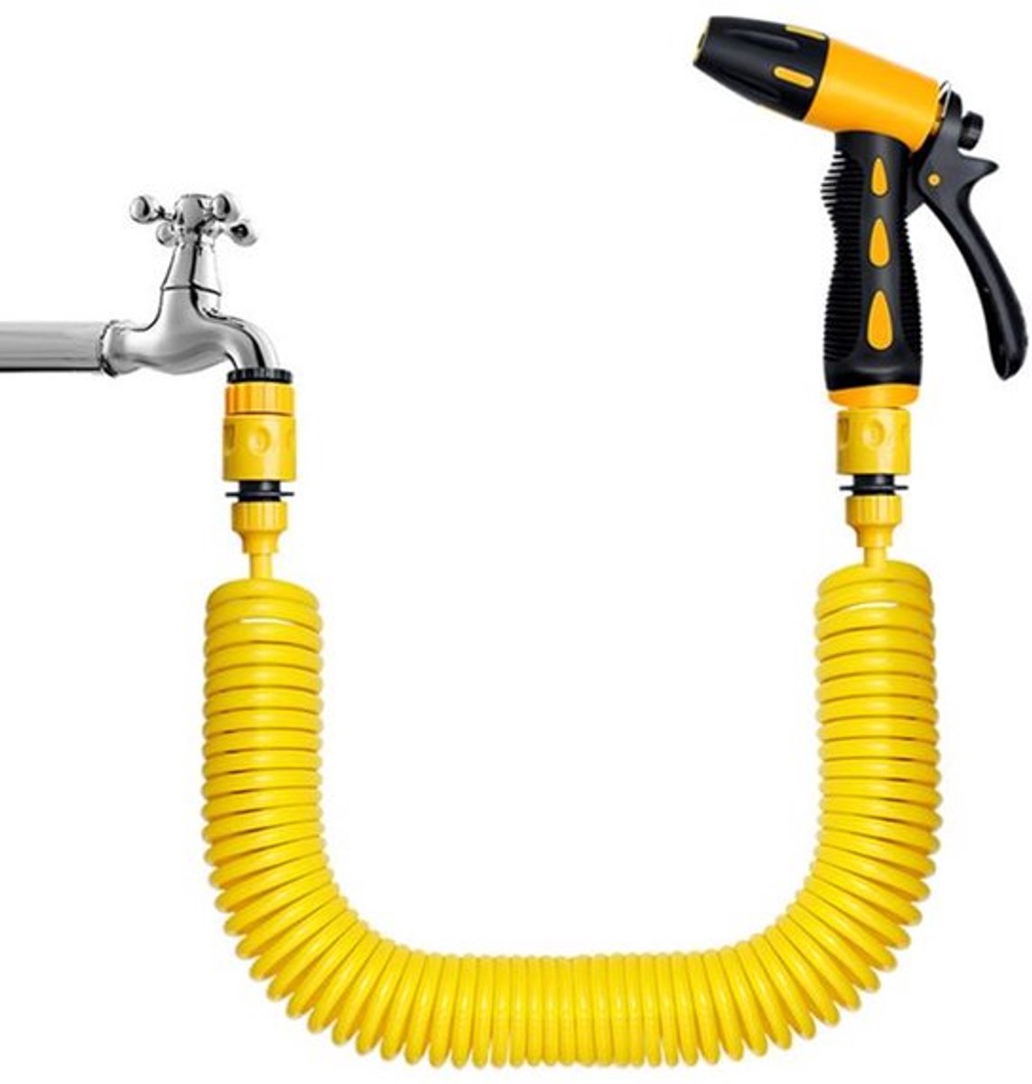 Hogedrukspuit‑ Met 20 meter telescopische‑uitbreidbare slang en watersproeier‑ Geschikt voor auto’s, tuinen en irrigatie