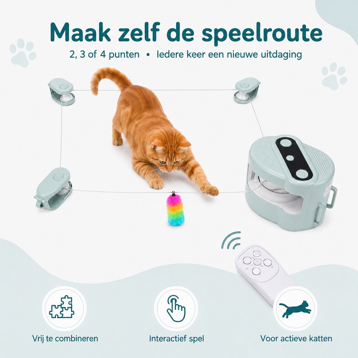 Intelligent Kattenspeelgoed - Elektrisch - Afstandsbediening - Groen thumbnail 2
