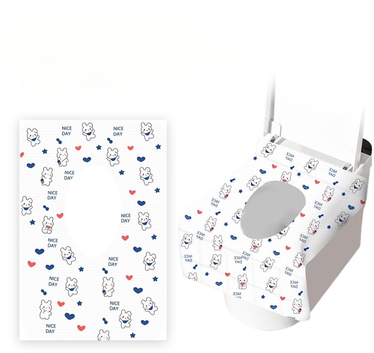 Solidchoice - Set van 40 Waterdichte Toiletbril Covers met Konijnenontwerp