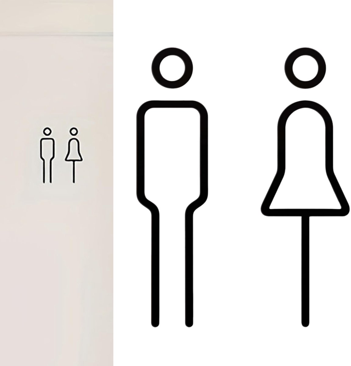 Solidchoice - Zwart Acryl Toiletbord met Symbool voor Heren en Dames