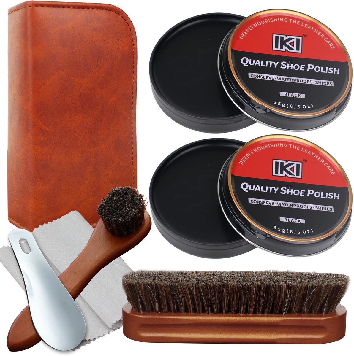 Solidchoice - Luxe Leer Schoenverzorgingsset met Polish