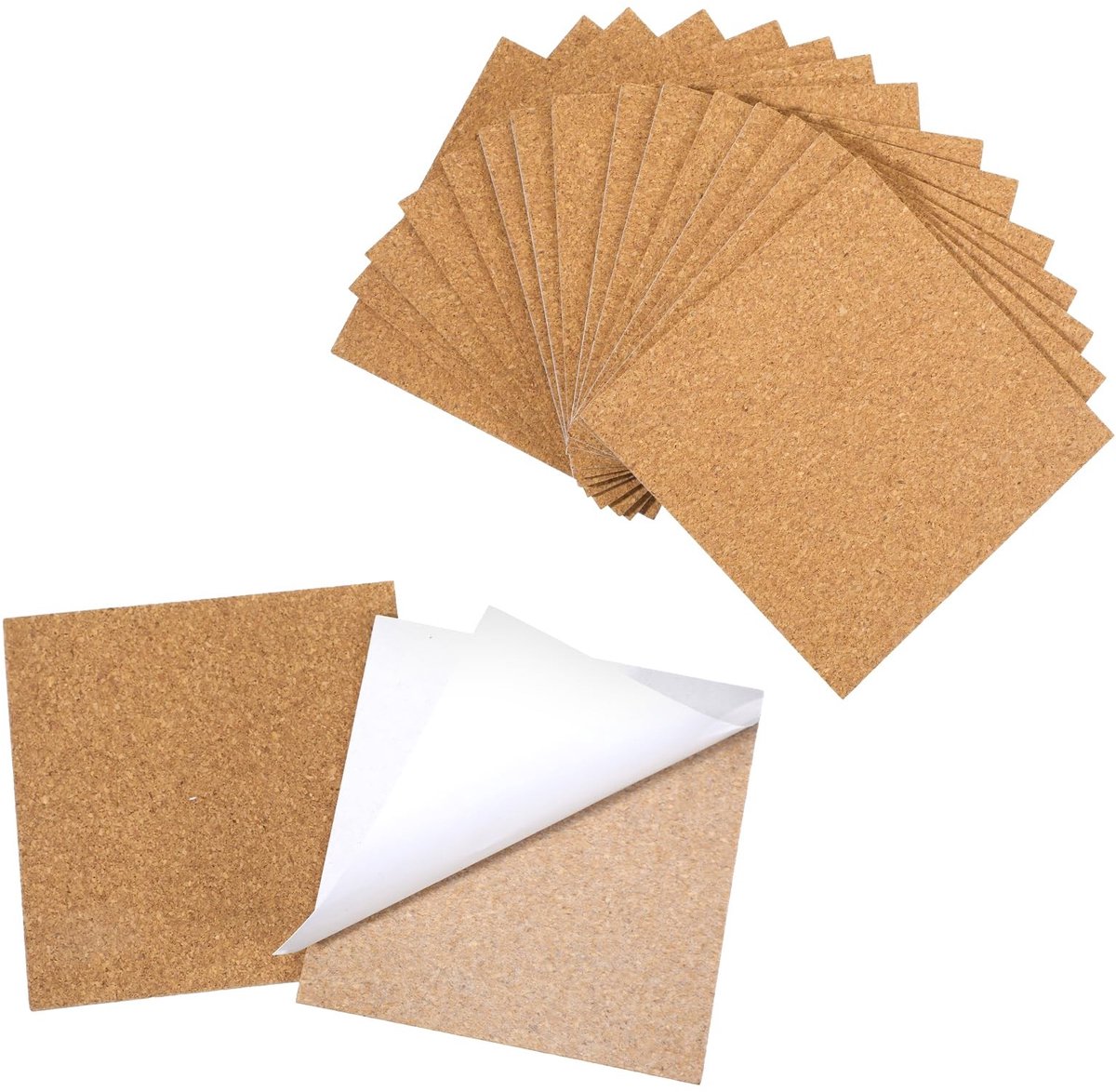 Solidchoice - Set van 15 Zelfklevende Kurkbladen voor Creatieve Decoraties