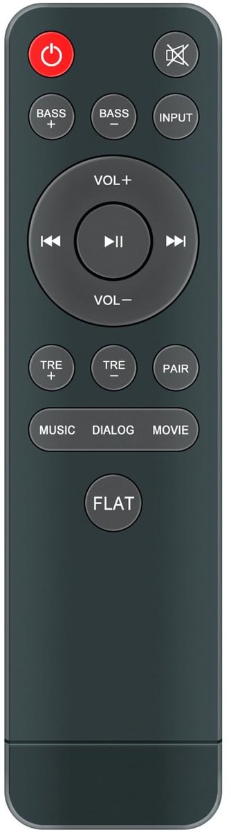 Solidchoice - Vervangende Afstandsbediening voor 2.1 Soundbar