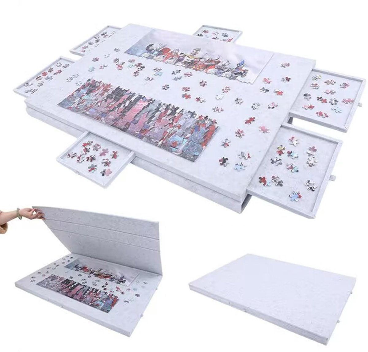 Solidchoice - Vouwbare Puzzelbord met Stand en Deksel voor 1000 Stukjes