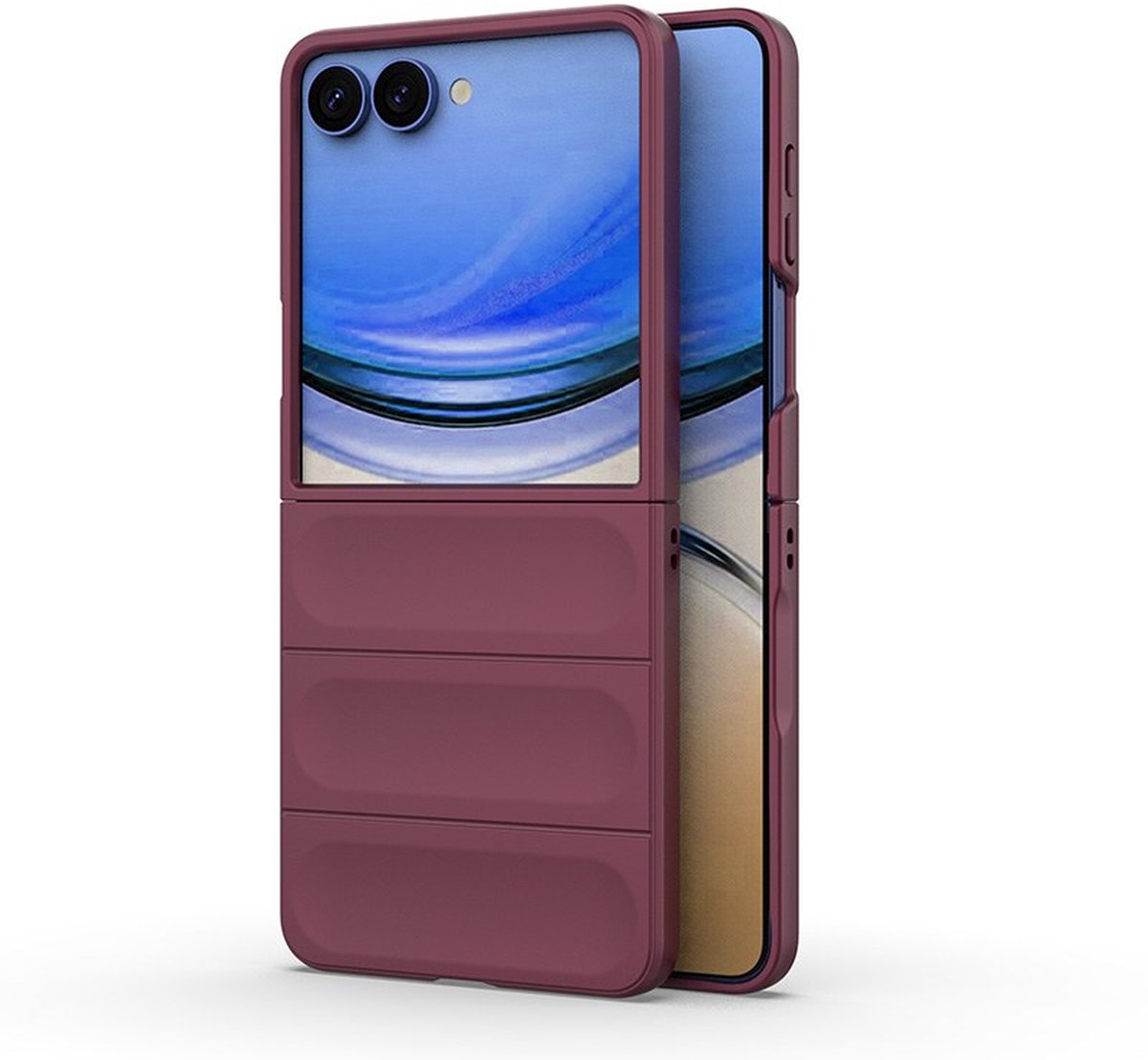 MobyDefend Hoesje - Geschikt voor Samsung Galaxy Z Flip 8 - TPU Gripcase - Donkerpaars