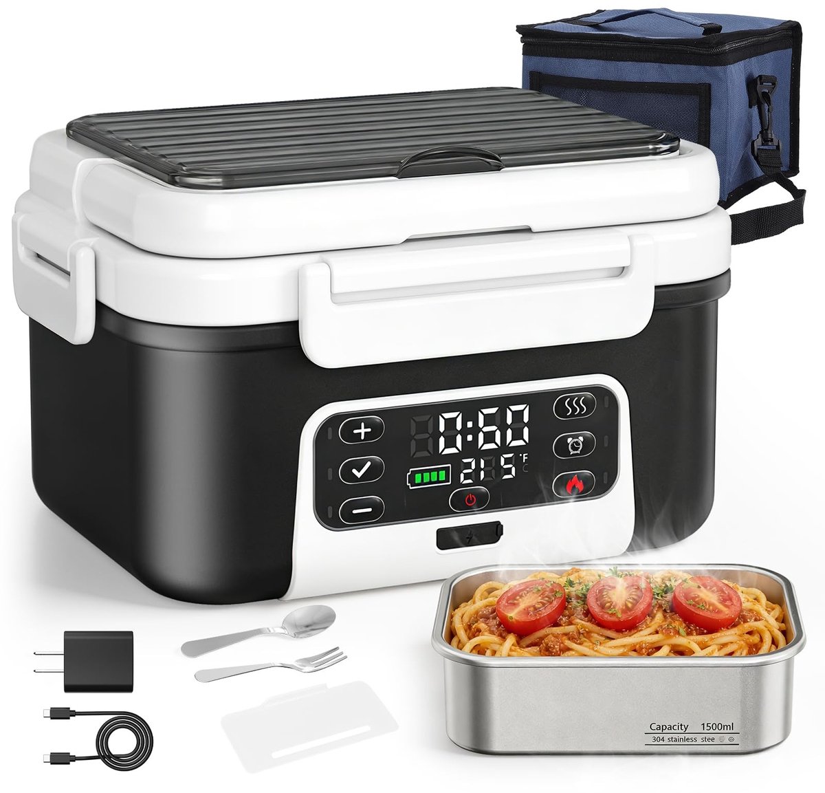 Solidchoice - Draagbare Elektrische Lunchbox met 1,2 Liter Capaciteit