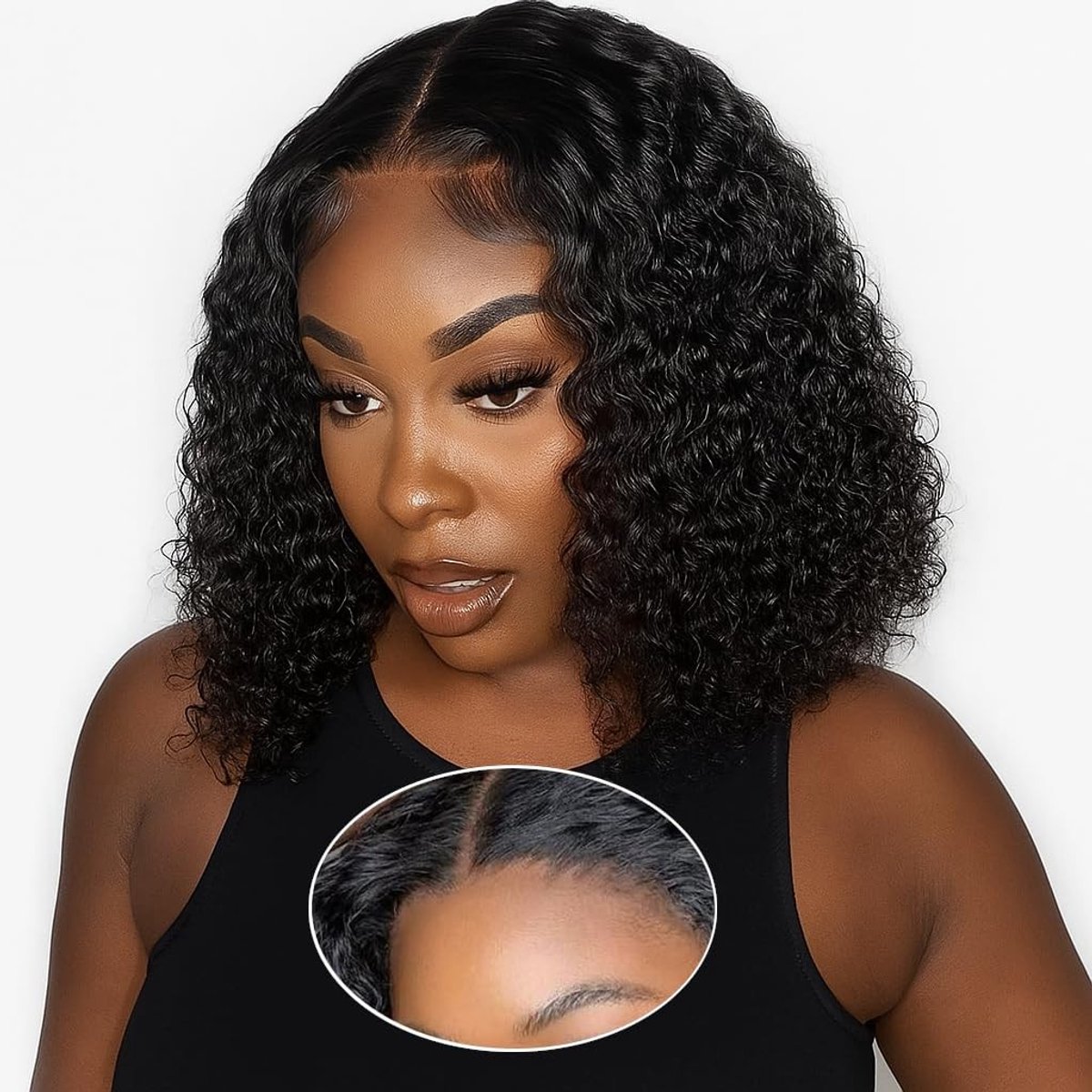 Solidchoice - Glueless Lace Bob Wig van 100% Menselijk Haar 12 Inch