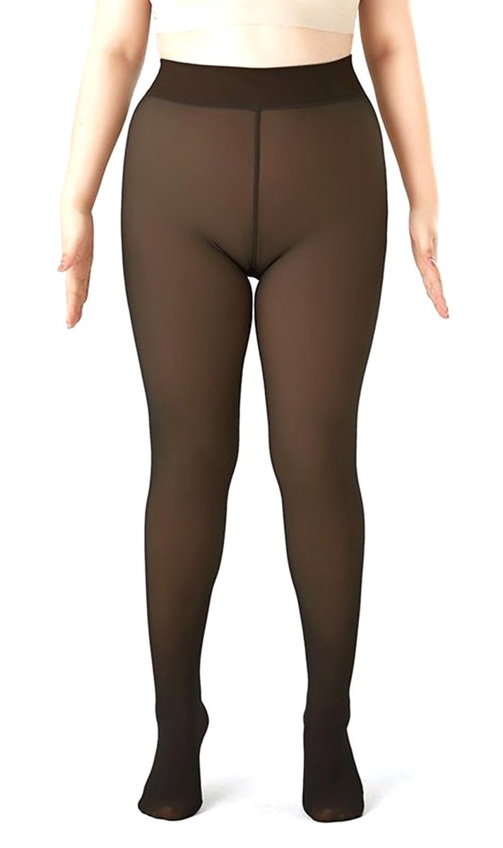 Solidchoice - Hoge Taille Fleece Panty voor Dames met Transparant Effect