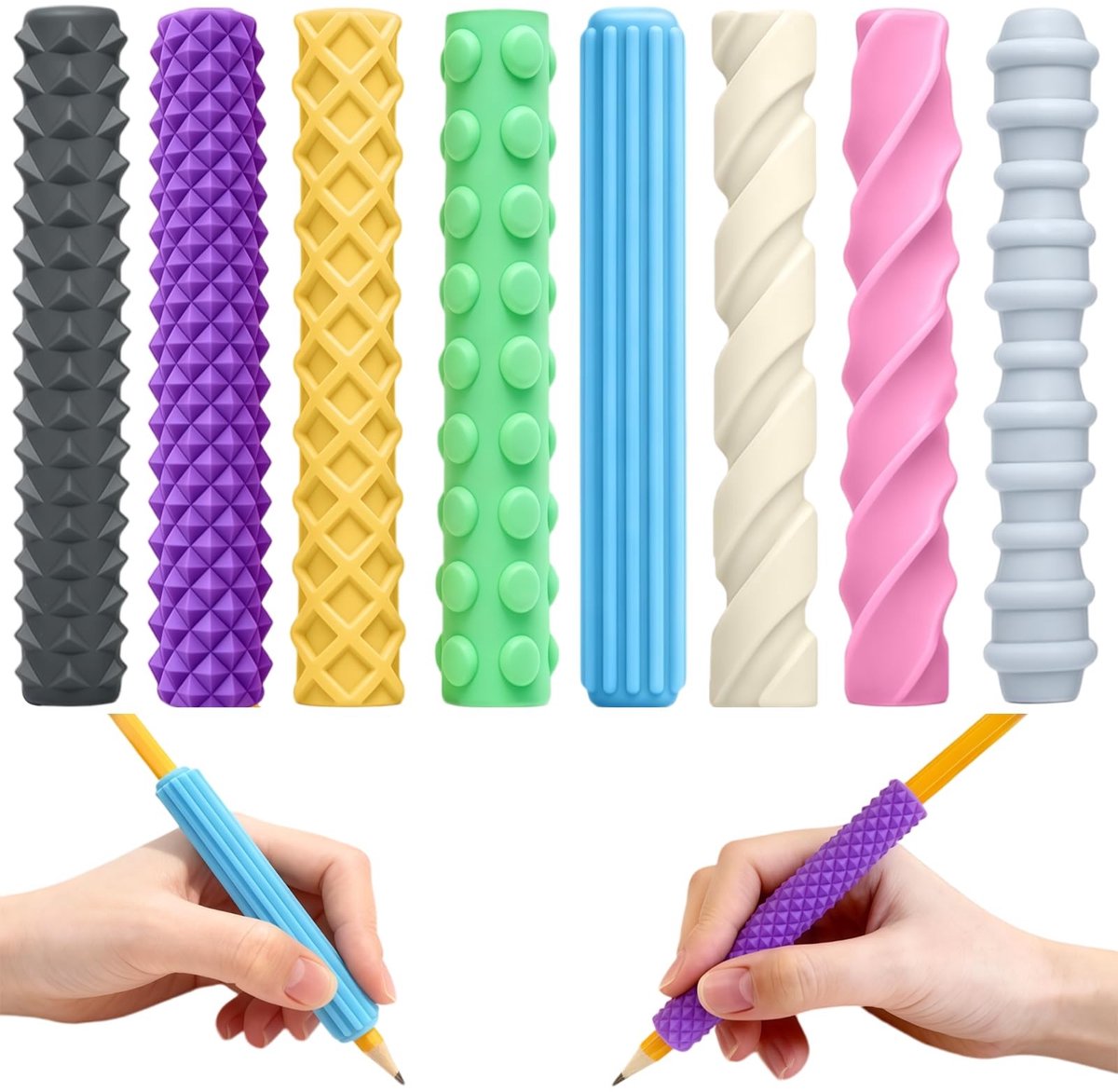 Solidchoice - Schreibhulp voor Kinderen, 8 Stuks Penvat voor Ergonomisch Schrijven